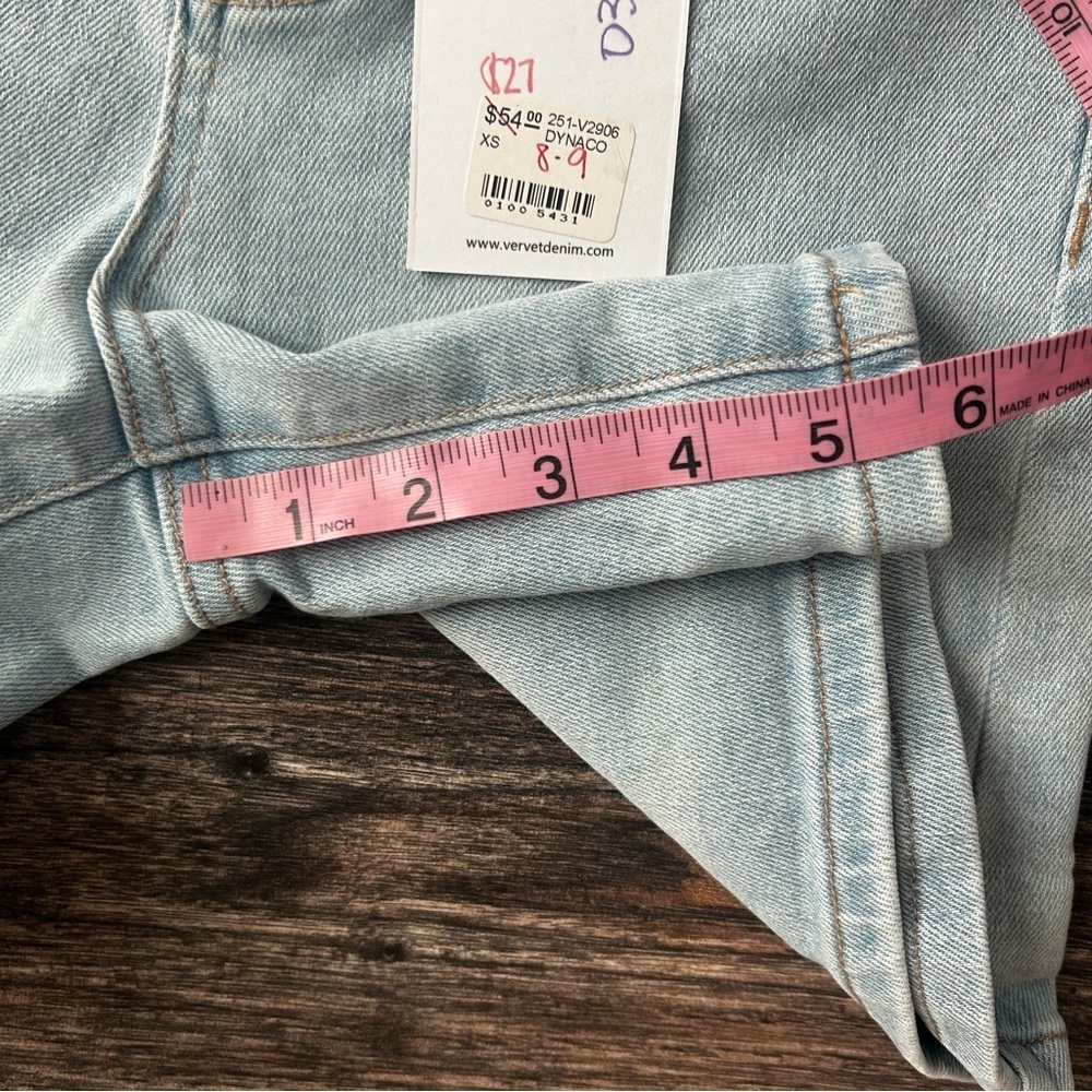 Vervet Women's XS Light Blue Denim Shorts With Stretch Longer Length - Picture 9 of 9